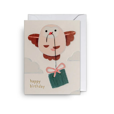 מיני כרטיס ברכה: Happy Birthday Owl