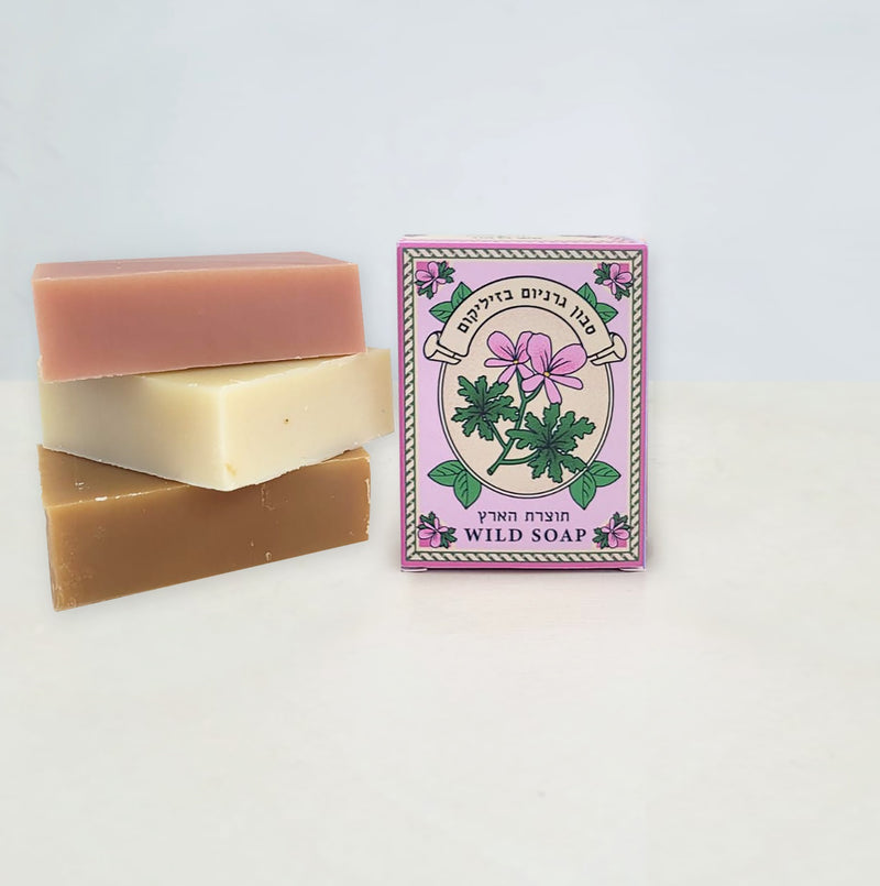 סבון 100 גרם: Wild Soap - גרניום בזיליקום