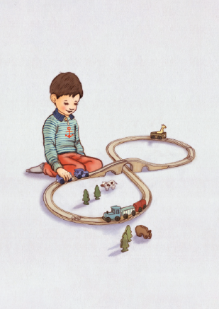 גלויה: Boy With A Train